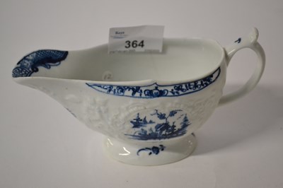 Lot 364 - A Lowestoft porcelain sauce boat the body with...