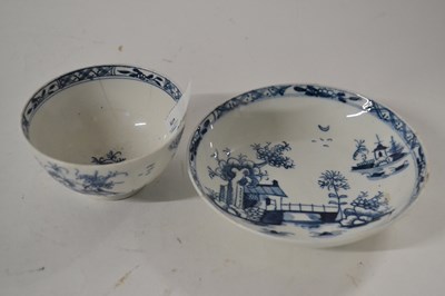 Lot 381 - Lowestoft porcelain tea bowl and saucer in the...