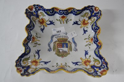 Lot 382 - A French faince shaped dish