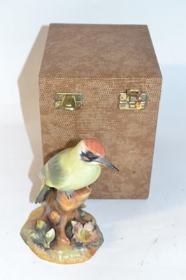 Lot 400 - A Royal Crown Derby figure of a green woodpecker