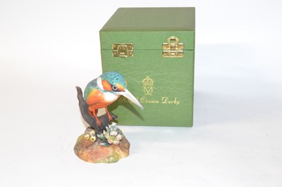 Lot 402 - Royal Crown Derby model of a Kingfisher signed...