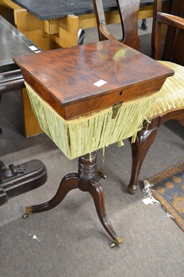 Lot 521 - Victorian mahogany sewing box with rectangular...