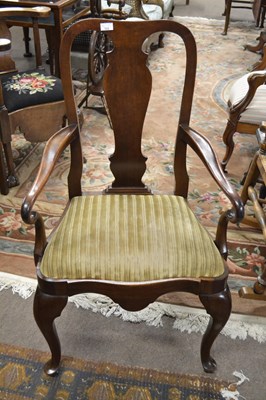 Lot 522 - A Georgian Revival mahogany crook arm chair...