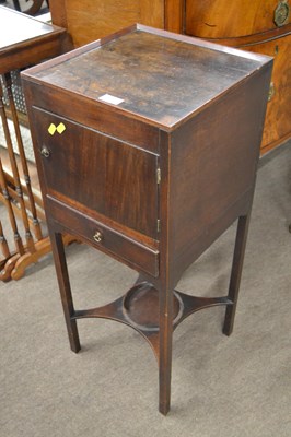 Lot 544 - A small Georgian mahogany bedside cabinet or...