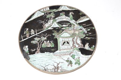 Lot 239A - A Chinese porcelain plaque, Ching Dynasty with...