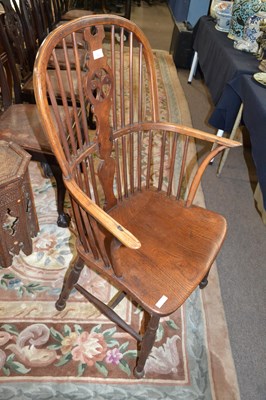 Lot 566 - A 19th Century stick back Windsor chair with...