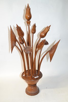 Lot 578 - An unusual 20th Century carved hardwood vase...