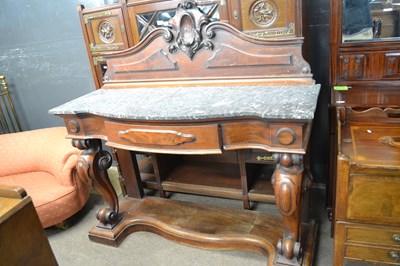 Lot 628 - A Victorian mahogany and marble top hall table...