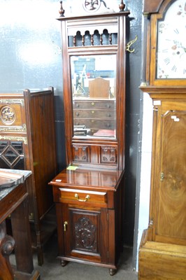 Lot 626 - A hardwood hall stand with rectangular...