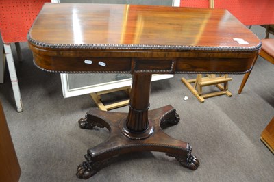 Lot 642 - A mid 19th Century rosewood card table with...