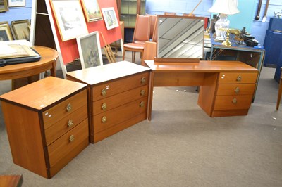 Lot 589 - A retro teak bedroom suite by Stag comprising...