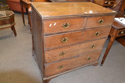 Lot 603 - George III oak chest of two short over three...