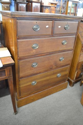 Lot 600 - A late Victorian mahogany chest of two short...