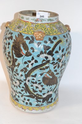 Lot 245 - A large Chinese porcelain jar with famille...