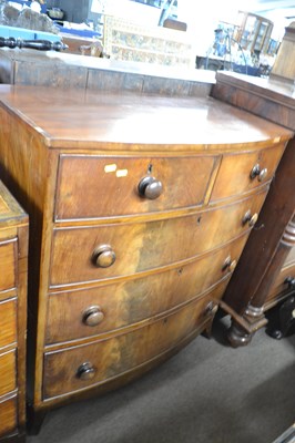 Lot 610 - Victorian mahogany bow front chest of two...