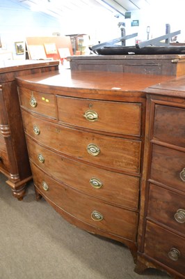 Lot 607 - A late Georgian mahogany bow front chest of...