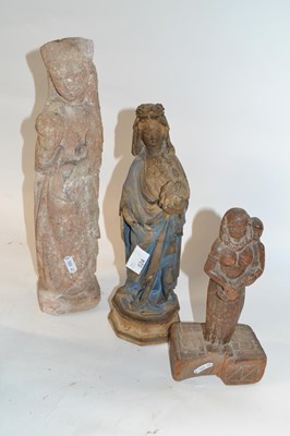 Lot 524 - A group of antique religious figures...