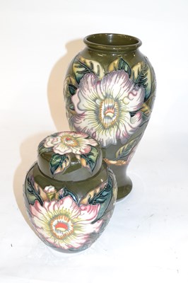 Lot 430 - Moorcroft green - Gustavia Augusta vase and...