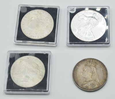 Lot 231 - Quantity of four silver coins to include:...