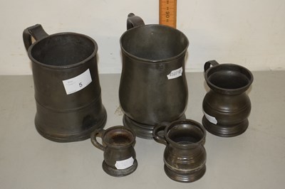 Lot 5 - A group of pewter tankards