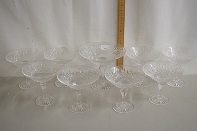 Lot 10 - Set of clear cut glass sundae or serving dishes