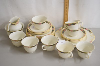 Lot 14 - Quantity of floral decorated tea wares