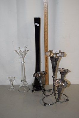 Lot 27 - Mixed Lot:  A silver plated epergne together...