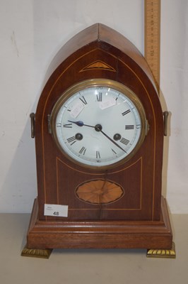 Lot 48 - An Edwardian lancet cased mantel clock with...