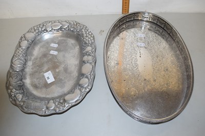 Lot 55 - A silver plated serving tray and one other (2)