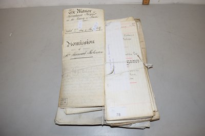 Lot 78 - A group of various vintage deeds and documents,...