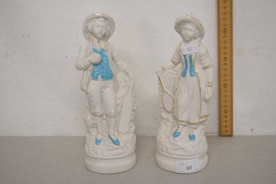 Lot 80 - A pair of continental bisque figures