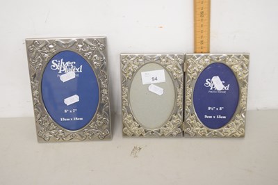 Lot 94 - Two silver plated picture frames