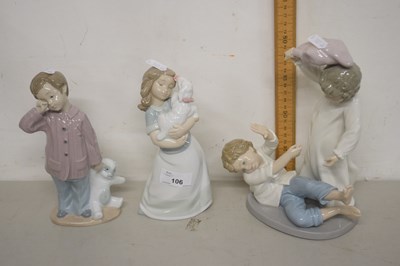 Lot 106 - A Nao model of two children having a pillow...