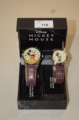 Lot 118 - A ladies and gents Mickey/Minnie mouse...