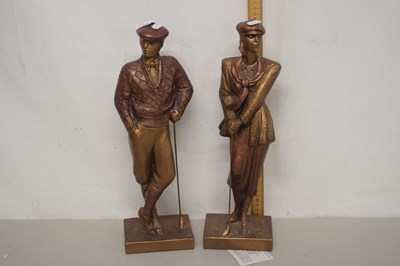 Lot 155 - A pair of modern composition models of golfers