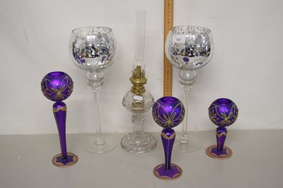 Lot 157 - Mixed Lot: Decorative wine glasses, candle...