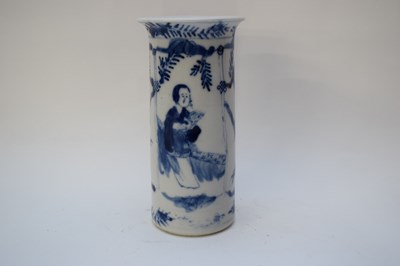 Lot 31 - 19th century Chinese porcelain cylindrical...