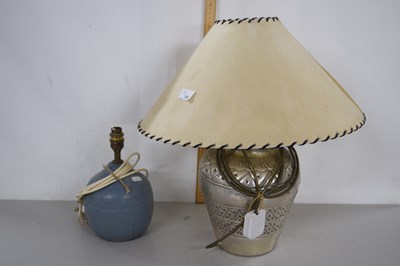 Lot 188 - A modern metal based table lamp