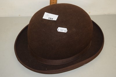 Lot 194 - A vintage brown bowler hat by Failsworth