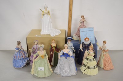 Lot 203 - Mixed Lot: Coalport model of Queen Elizabeth's...