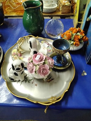 Lot 213 - Mixed Lot: Porcelain serving tray (a/f),...