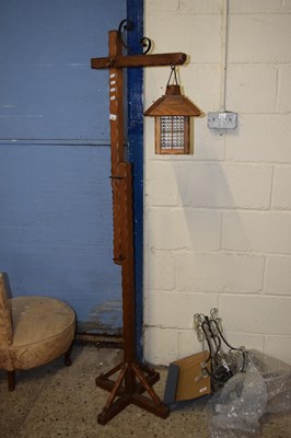 Lot 259 - An adjustable hardwood framed lantern style...