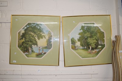 Lot 268 - Roth - A pair of coloured octagonal pictures...