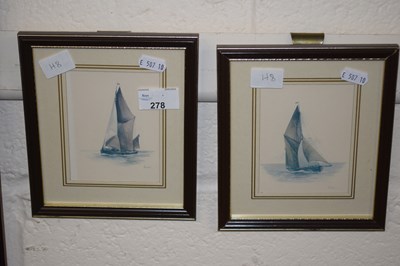 Lot 278 - A pair of small coloured prints of boats