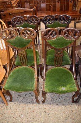 Lot 332 - A set of four late Victorian green upholstered...