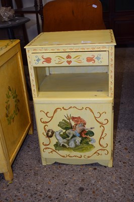 Lot 377 - Single door painted bedside cabinet