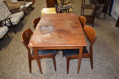 Lot 378 - Mid Century teak extending dining table...