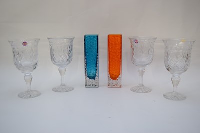 Lot 41 - Group of four cut glass wine glasses, together...