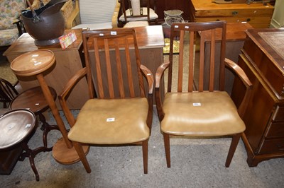 Lot 386 - A pair of mid Century teak dining chairs