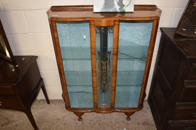 Lot 393 - Walnut veneered china display cabinet